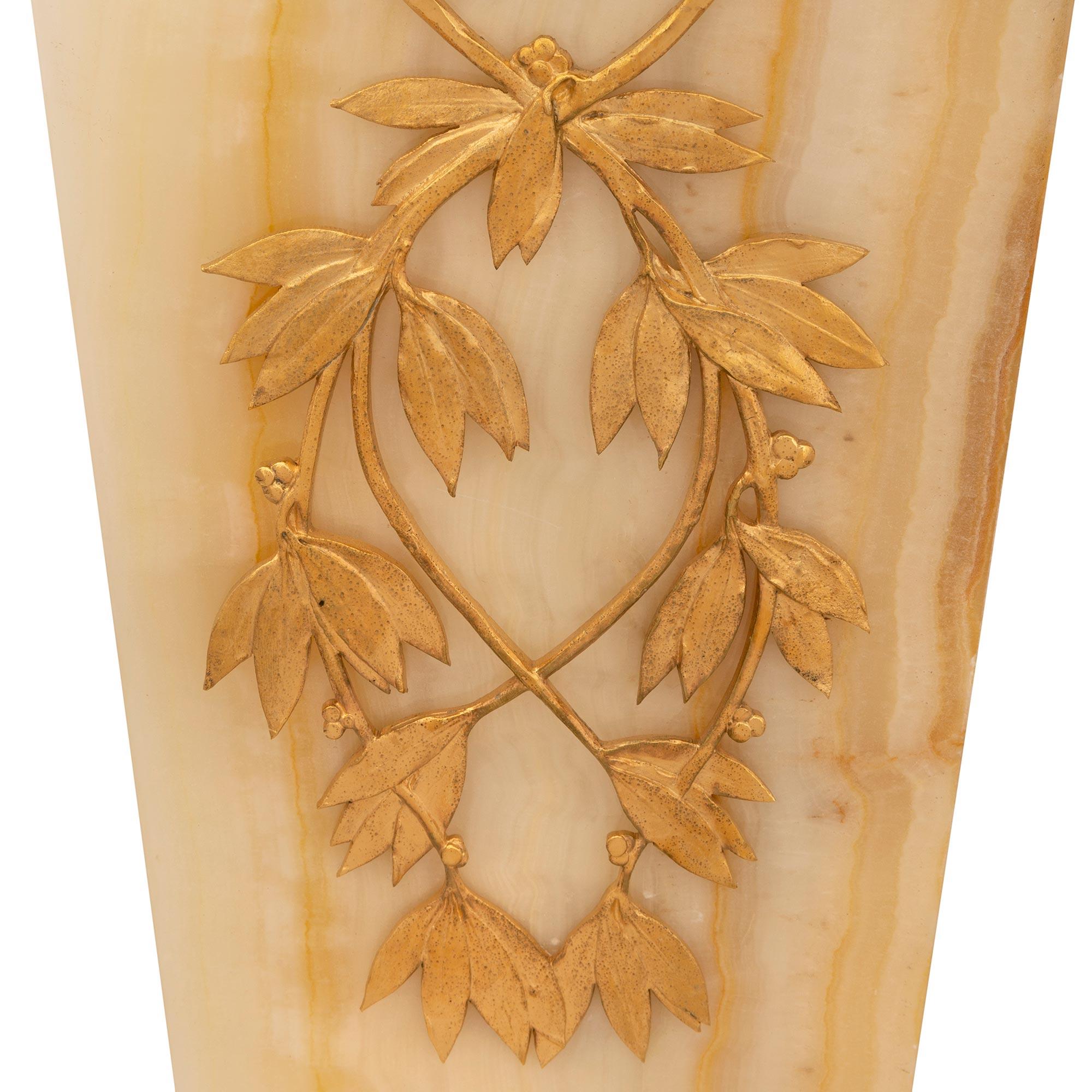 French 19th Century Louis XVI St. Onyx and Ormolu Pedestal Column For Sale 4