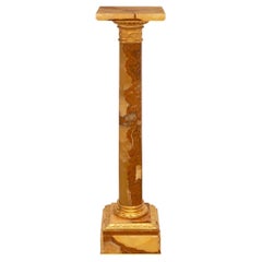 Französische Louis-XVI-Sockelsäule aus Onyx und Goldbronze aus dem 19. Jahrhundert