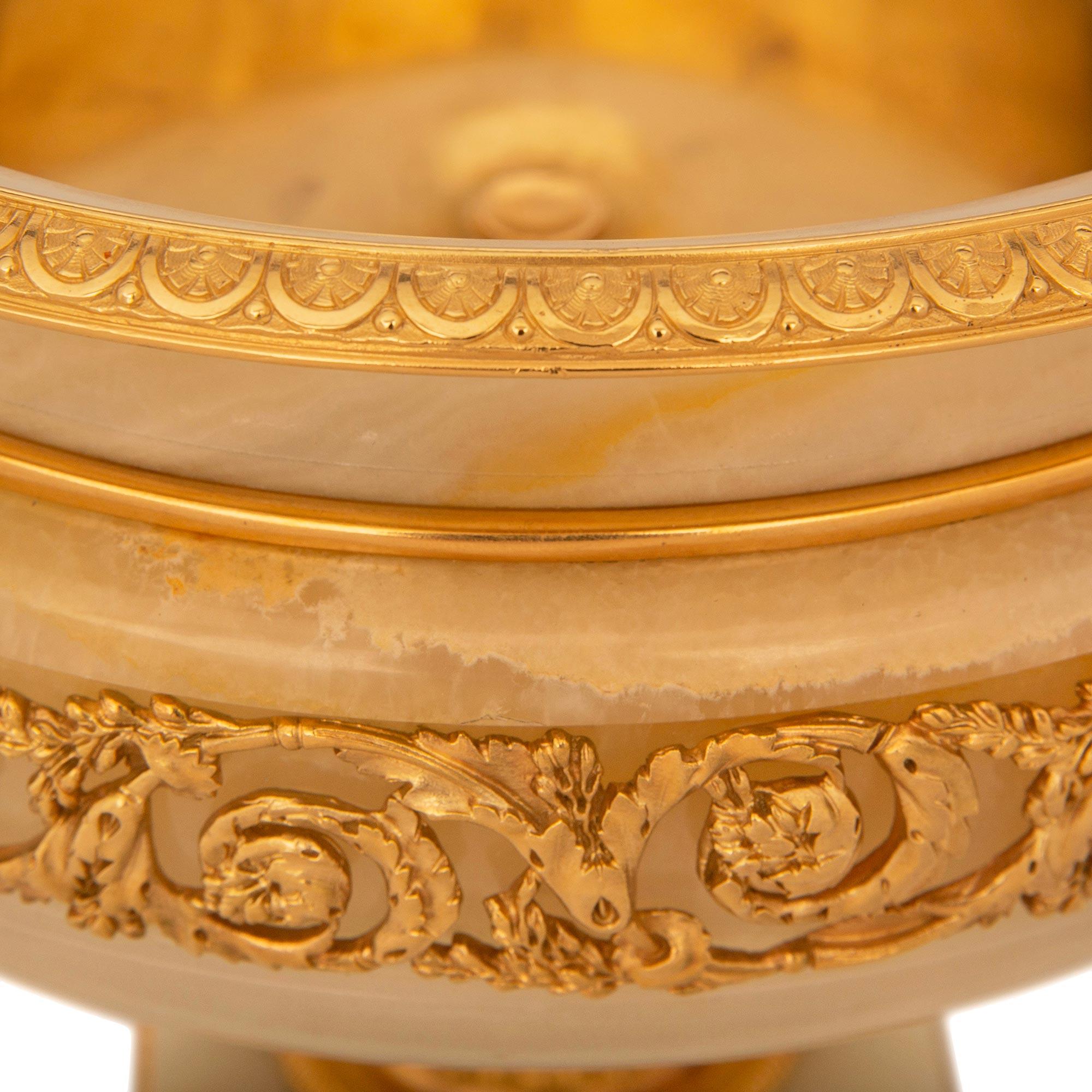 French 19th century Louis XVI st. Onyx and Ormolu urn/centerpiece For Sale 1