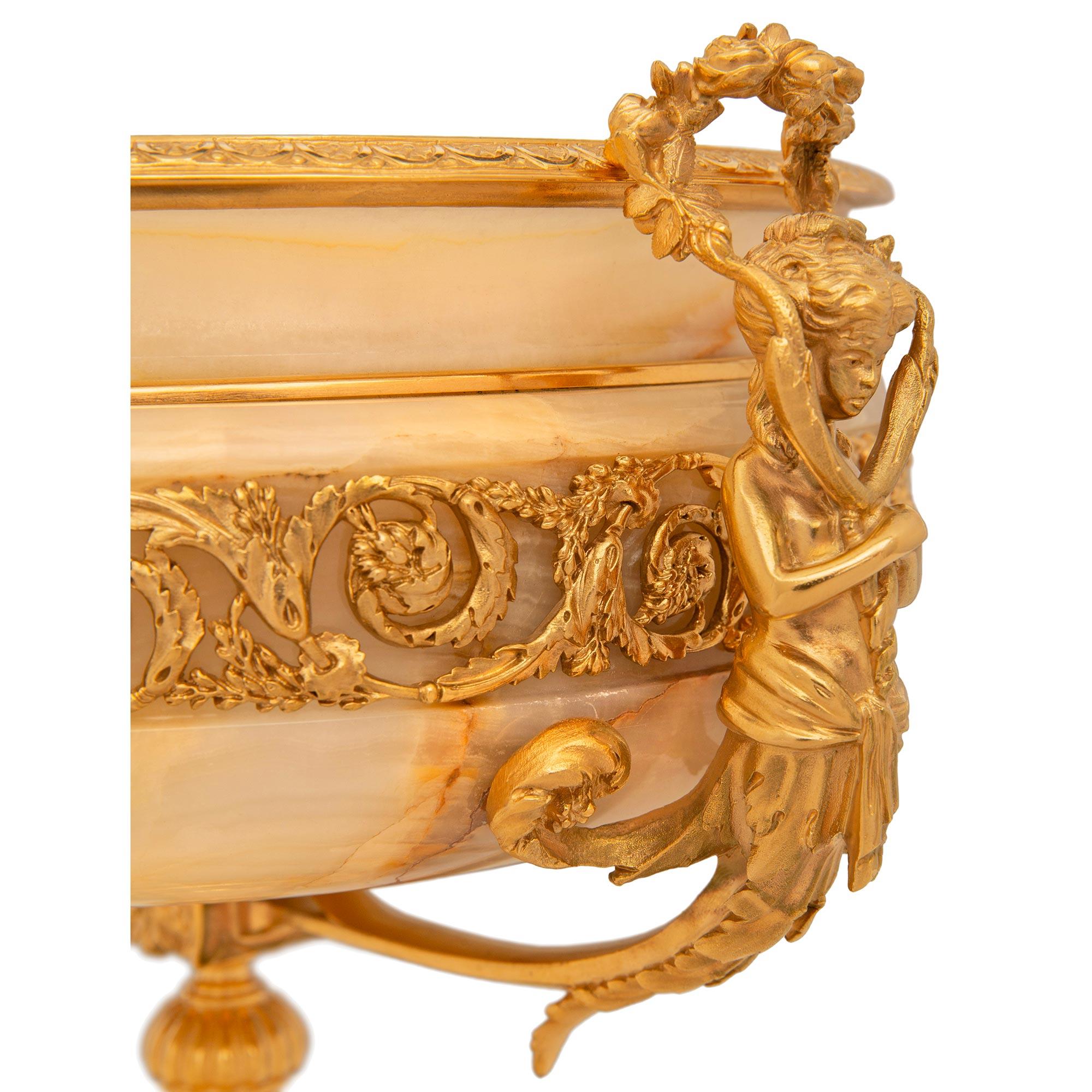 French 19th century Louis XVI st. Onyx and Ormolu urn/centerpiece For Sale 2