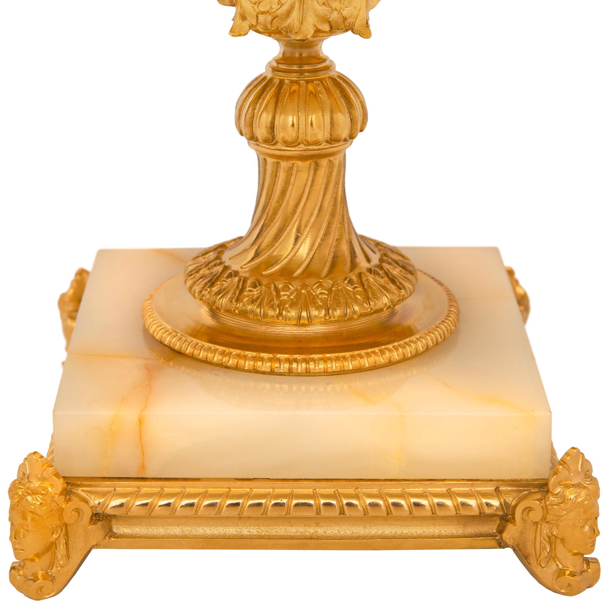 French 19th century Louis XVI st. Onyx and Ormolu urn/centerpiece For Sale 3