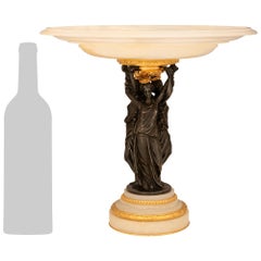 French 19th century Louis XVI st. Onyx, Ormolu and Bronze centerpiece