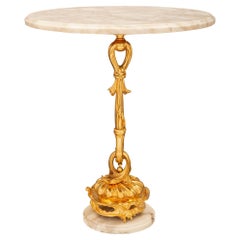 French 19th Century Louis XVI St. Ormolu and Alabastro Marble Side Table