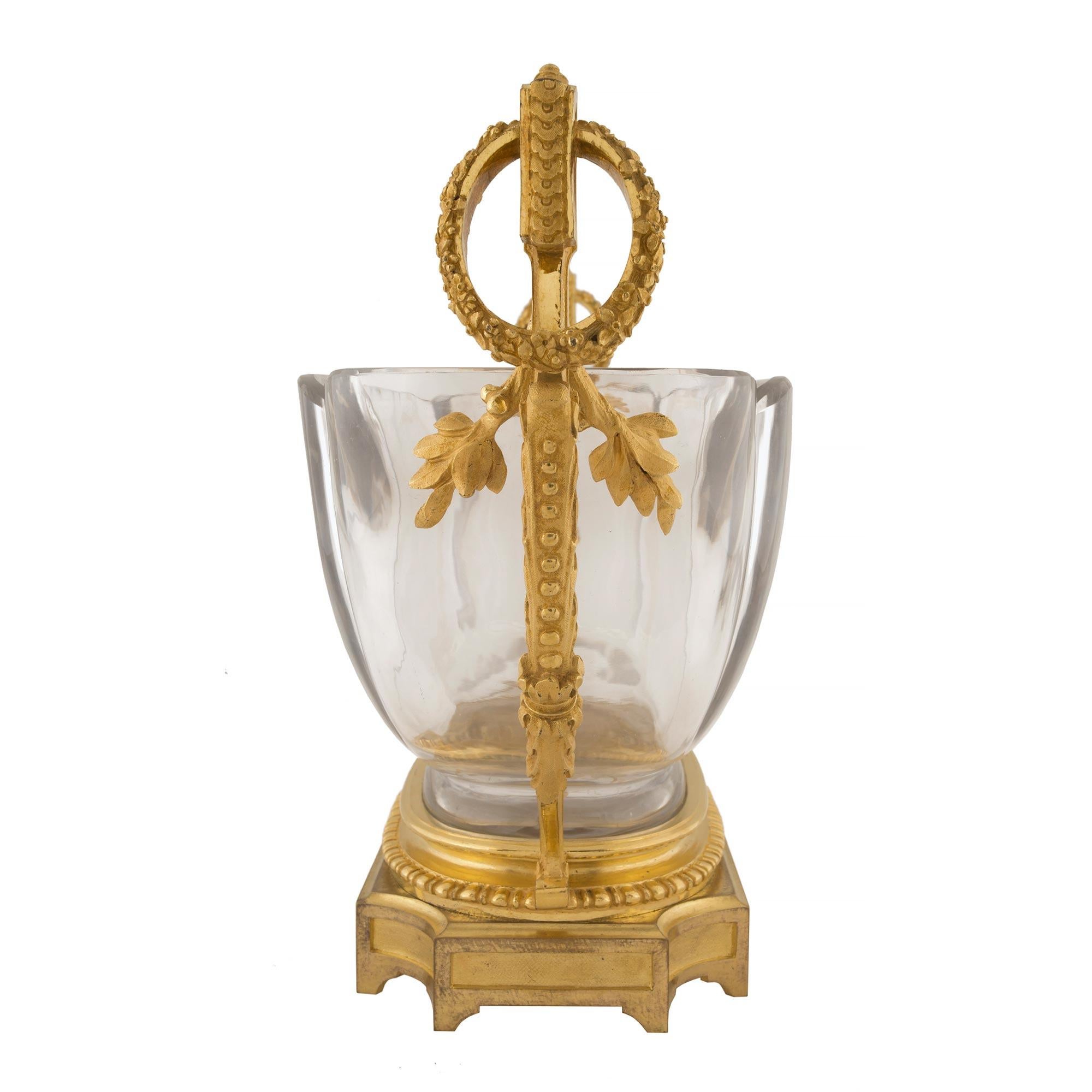 French 19th Century Louis XVI St. Ormolu and Baccarat Crystal Centerpiece Bowl 1