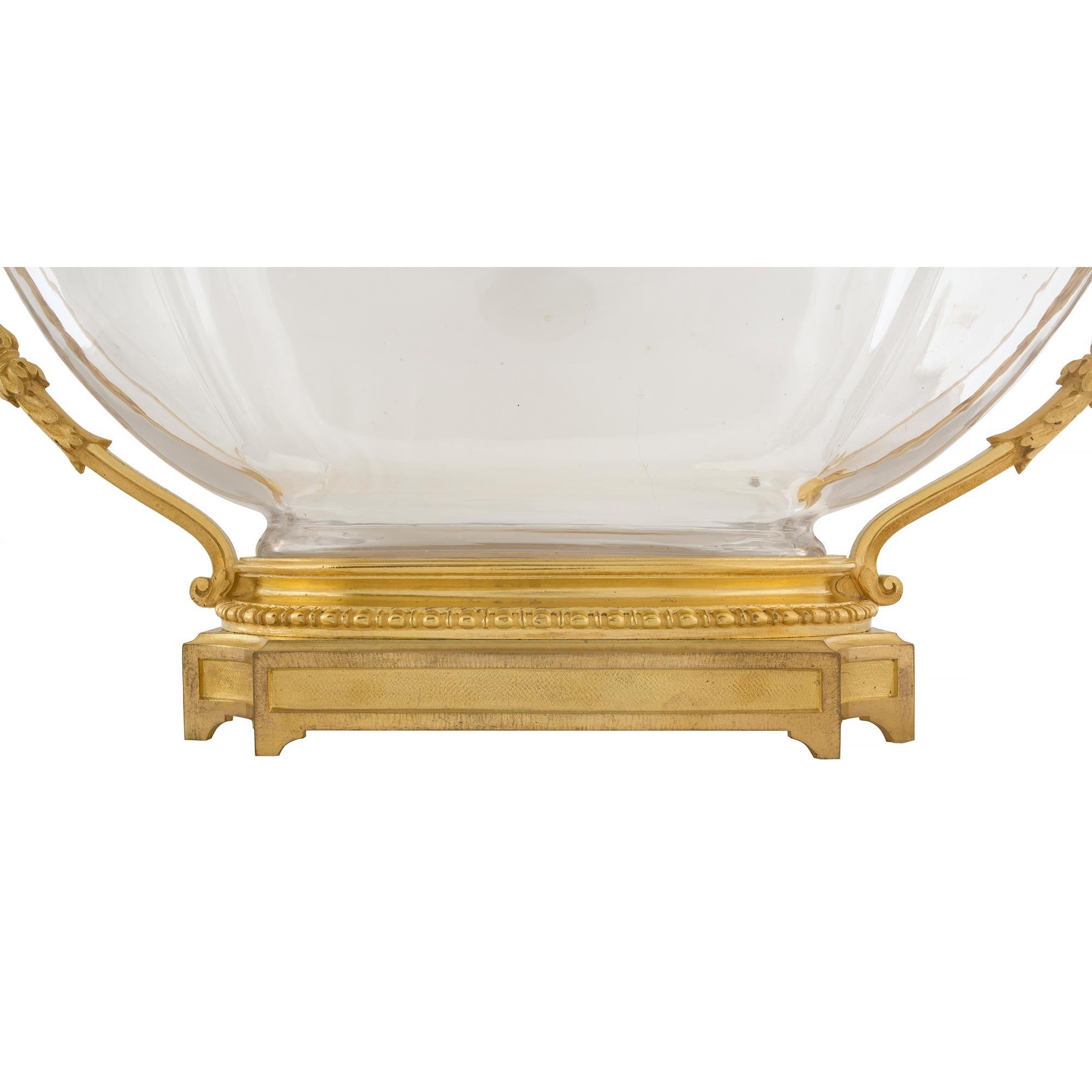 French 19th Century Louis XVI St. Ormolu and Baccarat Crystal Centerpiece Bowl 3