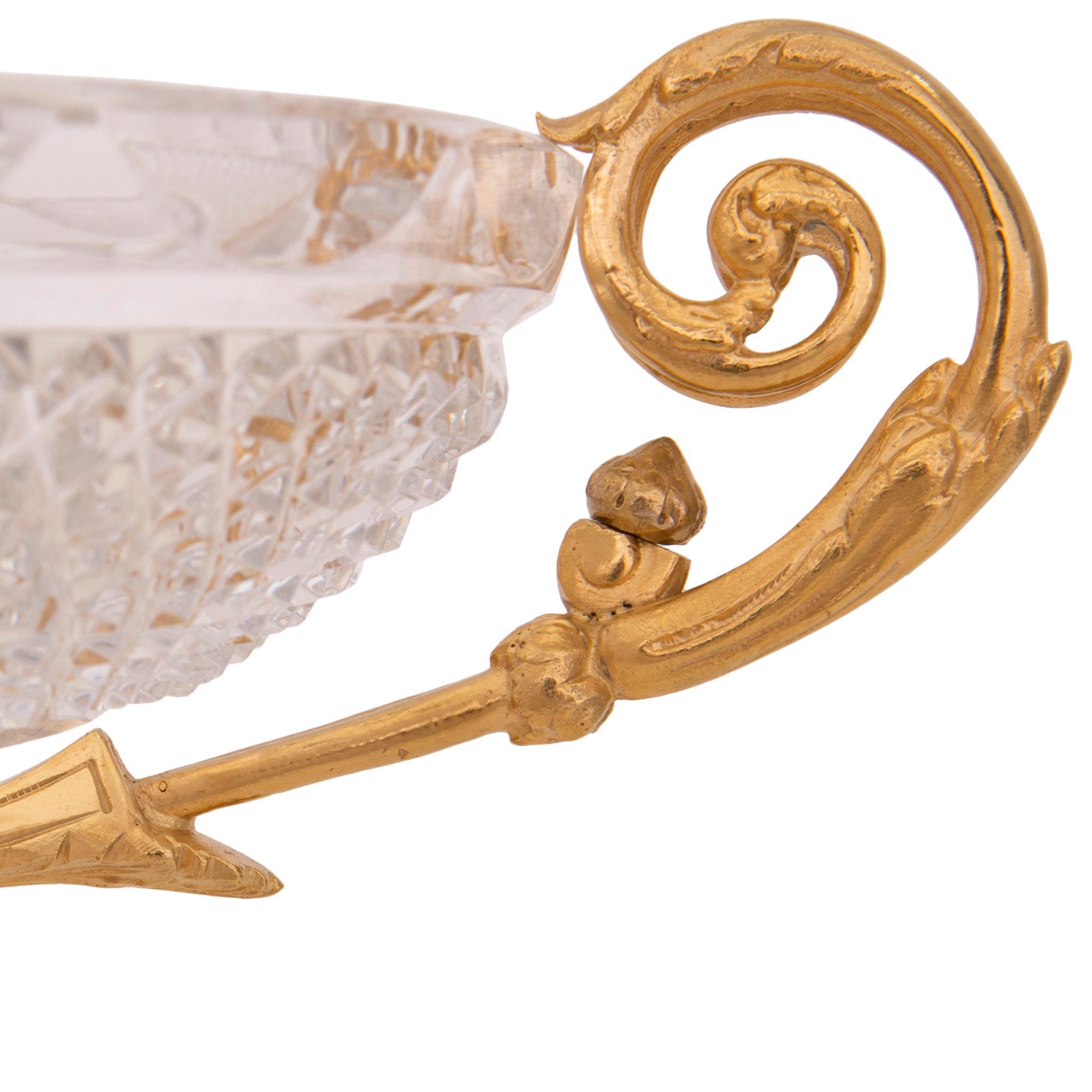 French 19th Century Louis XVI St. Ormolu and Baccarat Crystal Centerpiece For Sale 2