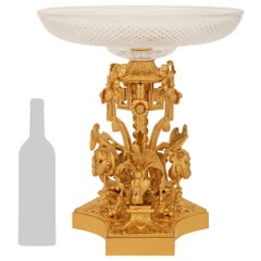 French 19th century Louis XVI st. Ormolu and Baccarat Crystal centerpieces