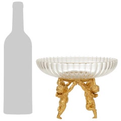 French 19th century Louis XVI st. Ormolu and Baccarat Crystal centerpieces