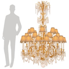 French 19th century Louis XVI st. Ormolu and Baccarat Crystal chandelier