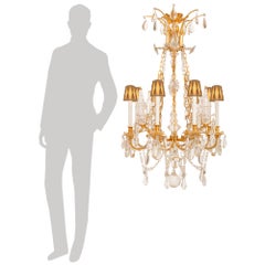French 19th century Louis XVI st. Ormolu and Baccarat Crystal chandelier
