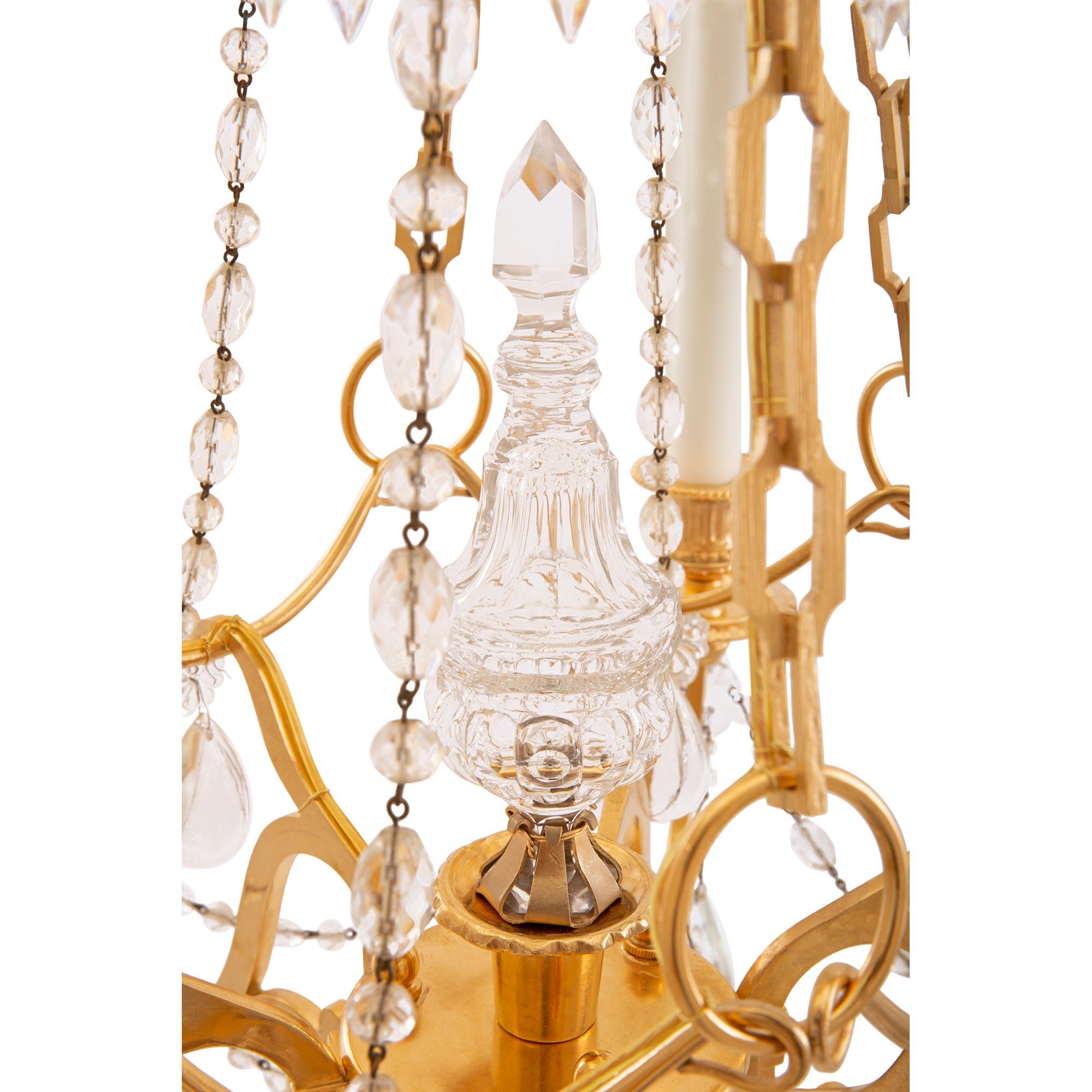 French 19th Century Louis XVI St. Ormolu and Baccarat Crystal Chandelier For Sale 2