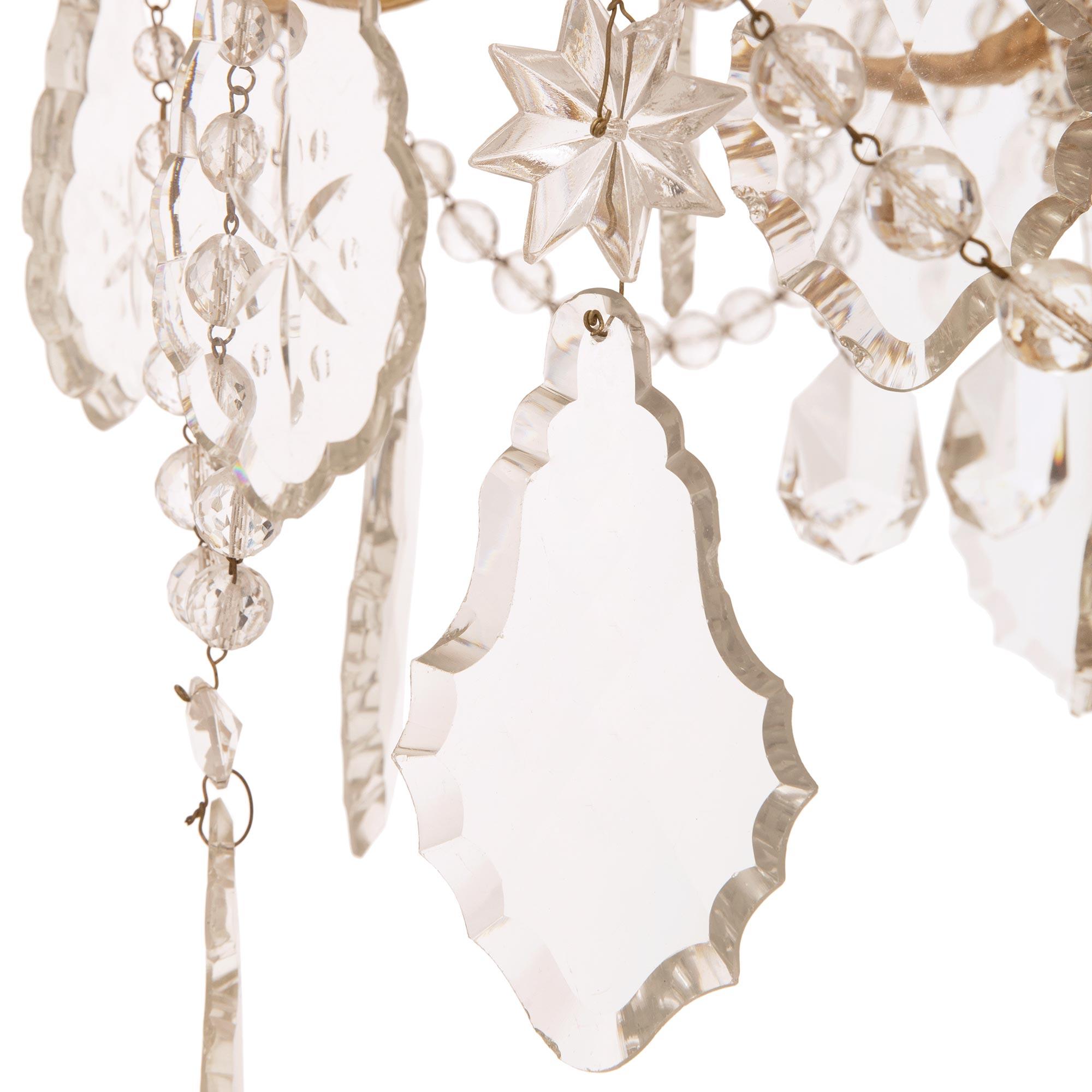 French 19th century Louis XVI st. Ormolu and Baccarat Crystal chandelier For Sale 2