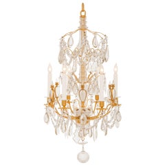 French 19th Century Louis XVI St. Ormolu And Baccarat Crystal Chandelier