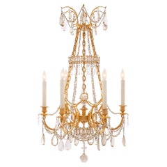 French 19th Century Louis XVI St. Ormolu and Baccarat Crystal Chandelier