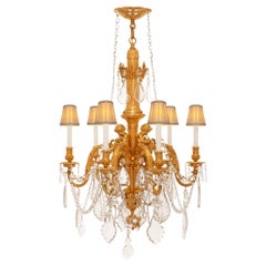 French 19th century Louis XVI st. Ormolu and Baccarat Crystal chandelier