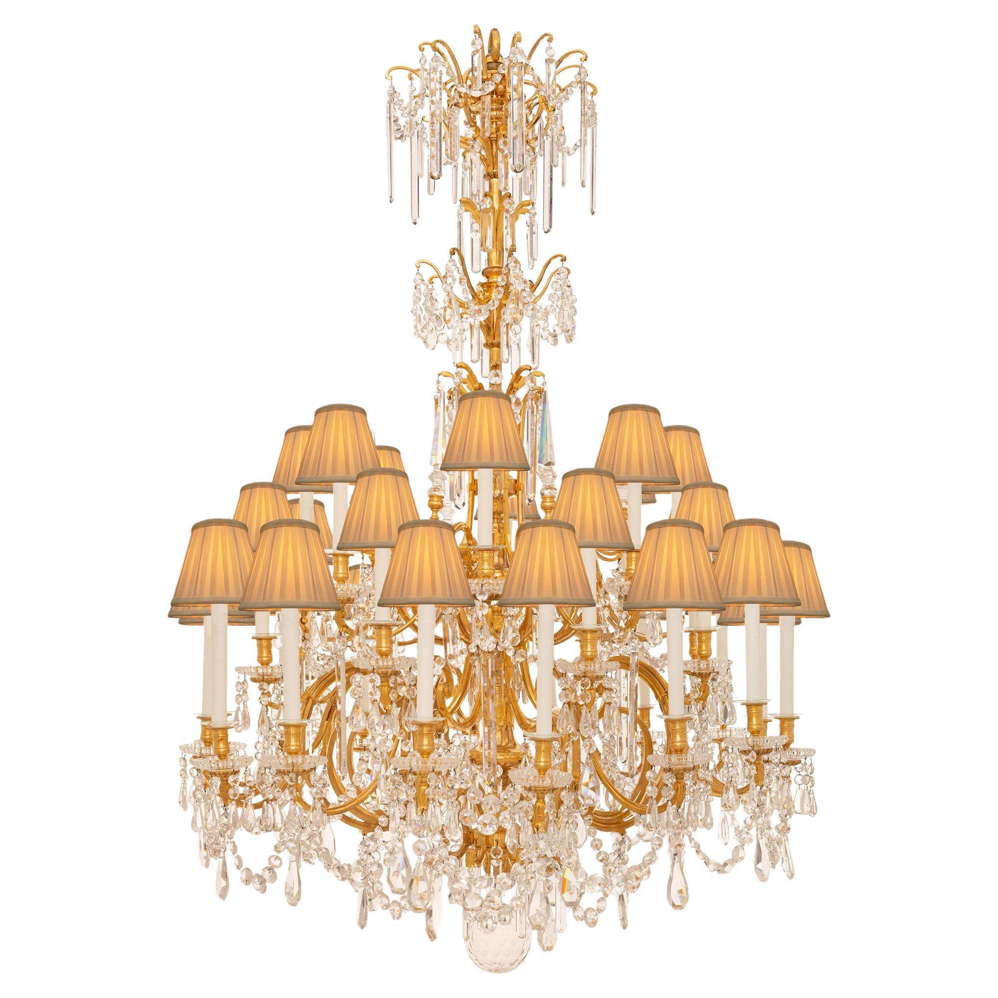 French 19th century Louis XVI st. Ormolu and Baccarat Crystal chandelier
