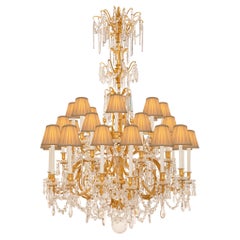 French 19th century Louis XVI st. Ormolu and Baccarat Crystal chandelier