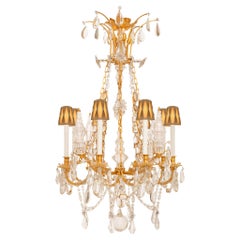 French 19th century Louis XVI st. Ormolu and Baccarat Crystal chandelier