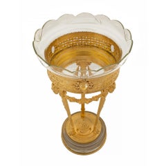 French 19th Century Louis XVI St. Ormolu and Baccarat Crystal Présentoire