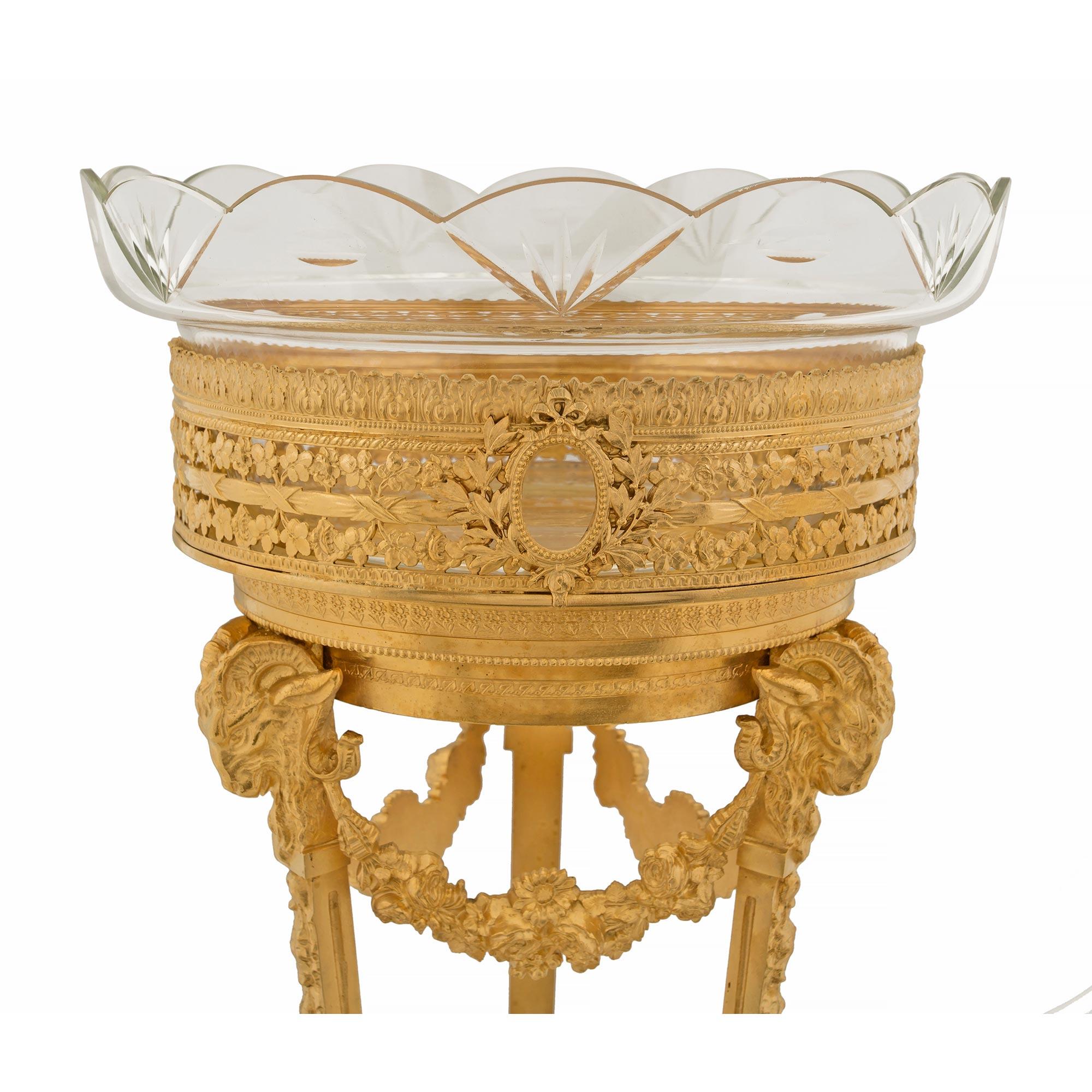 French 19th Century Louis XVI St. Ormolu and Baccarat Crystal Présentoire For Sale 1