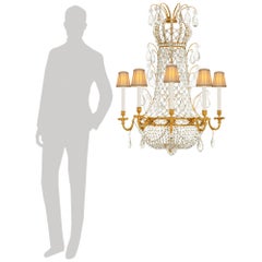 French 19th century Louis XVI st. Ormolu and Baccarat Crystal sconce
