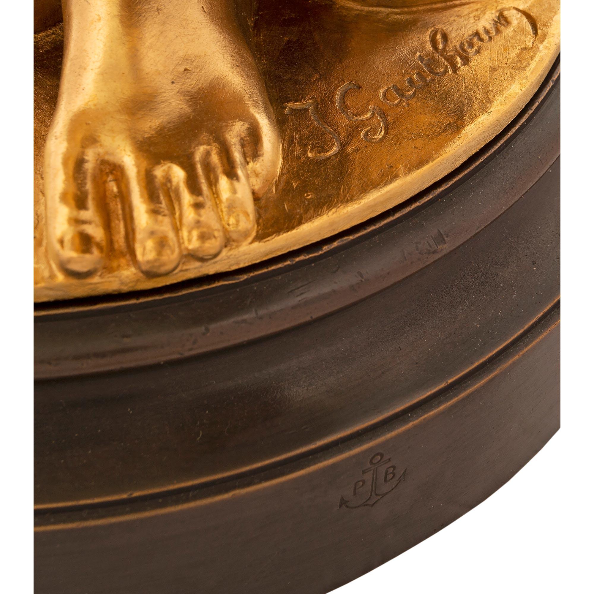 Französisch 19. Jahrhundert Louis XVI St. Goldbronze und Bronze Signiert J. Gautherin im Angebot 5