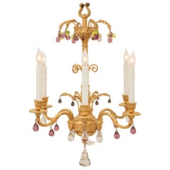 French 19th Century Louis XVI St. Ormolu and Crystal Chandelier