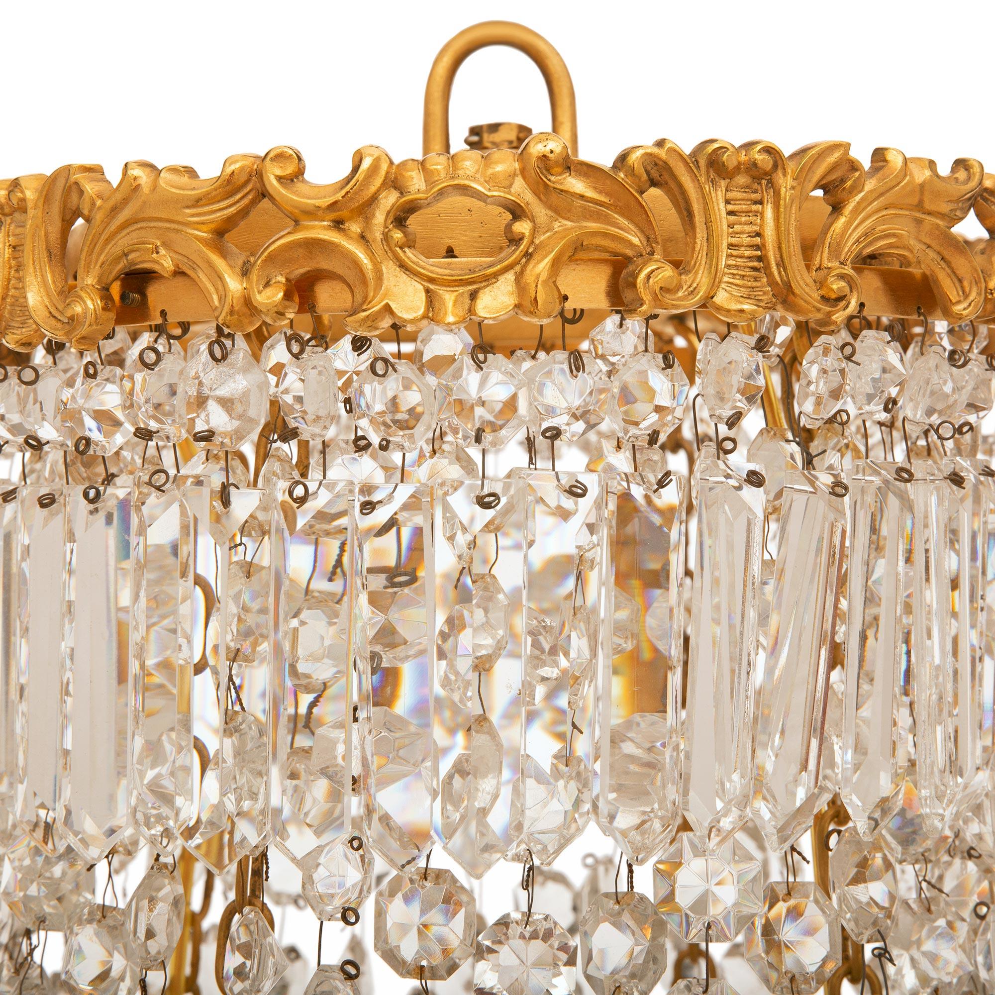 French 19th Century Louis XVI St. Ormolu And Crystal Chandelier For Sale 1