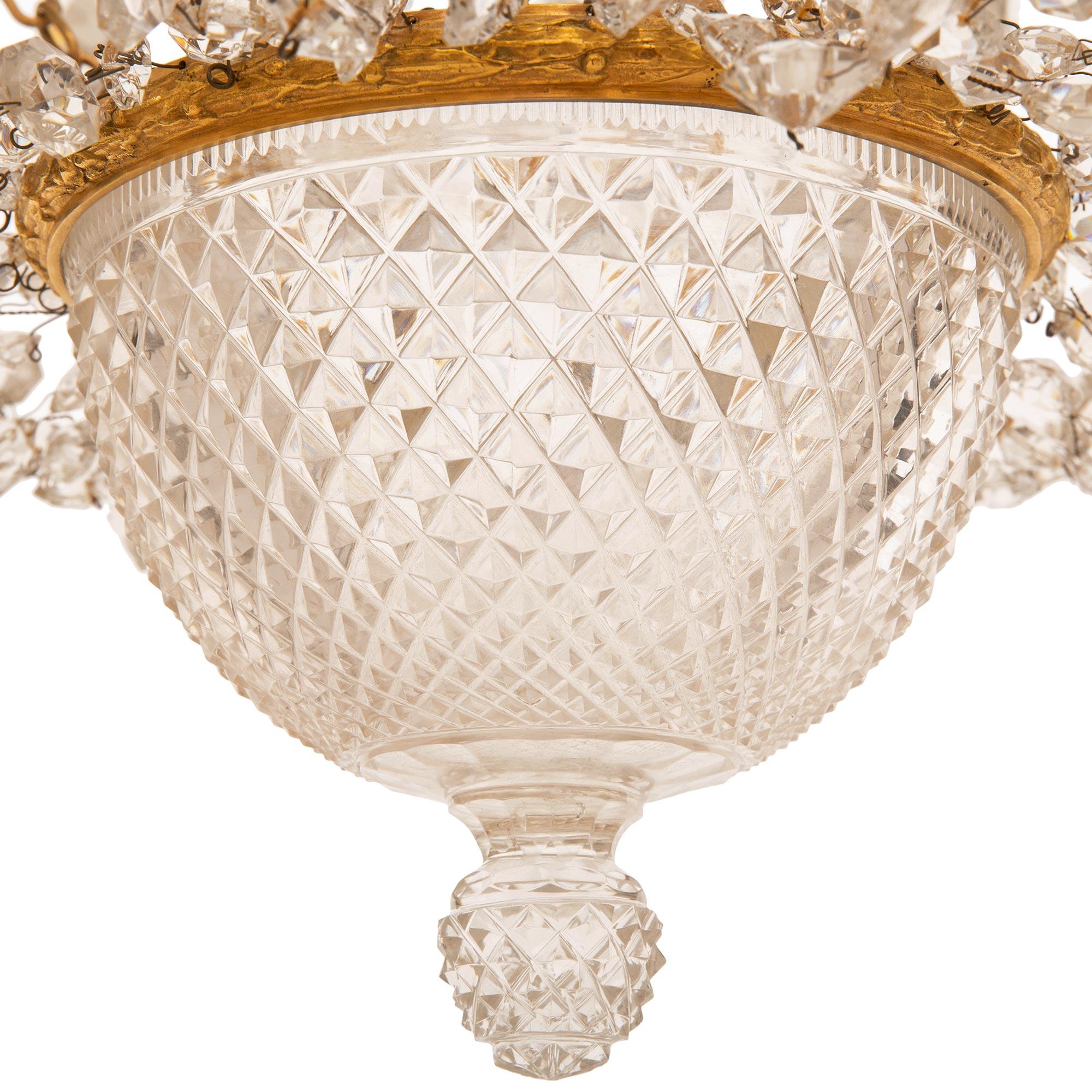 French 19th Century Louis XVI St. Ormolu And Crystal Chandelier For Sale 5