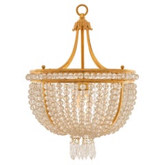 French 19th Century Louis XVI St. Ormolu and Crystal Chandelier