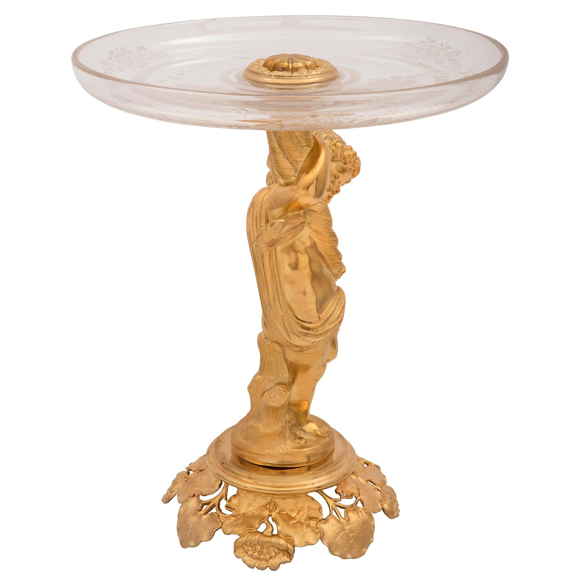 French 19th Century Louis XVI St. Ormolu and Crystal Presentoir Centerpiece For Sale 1