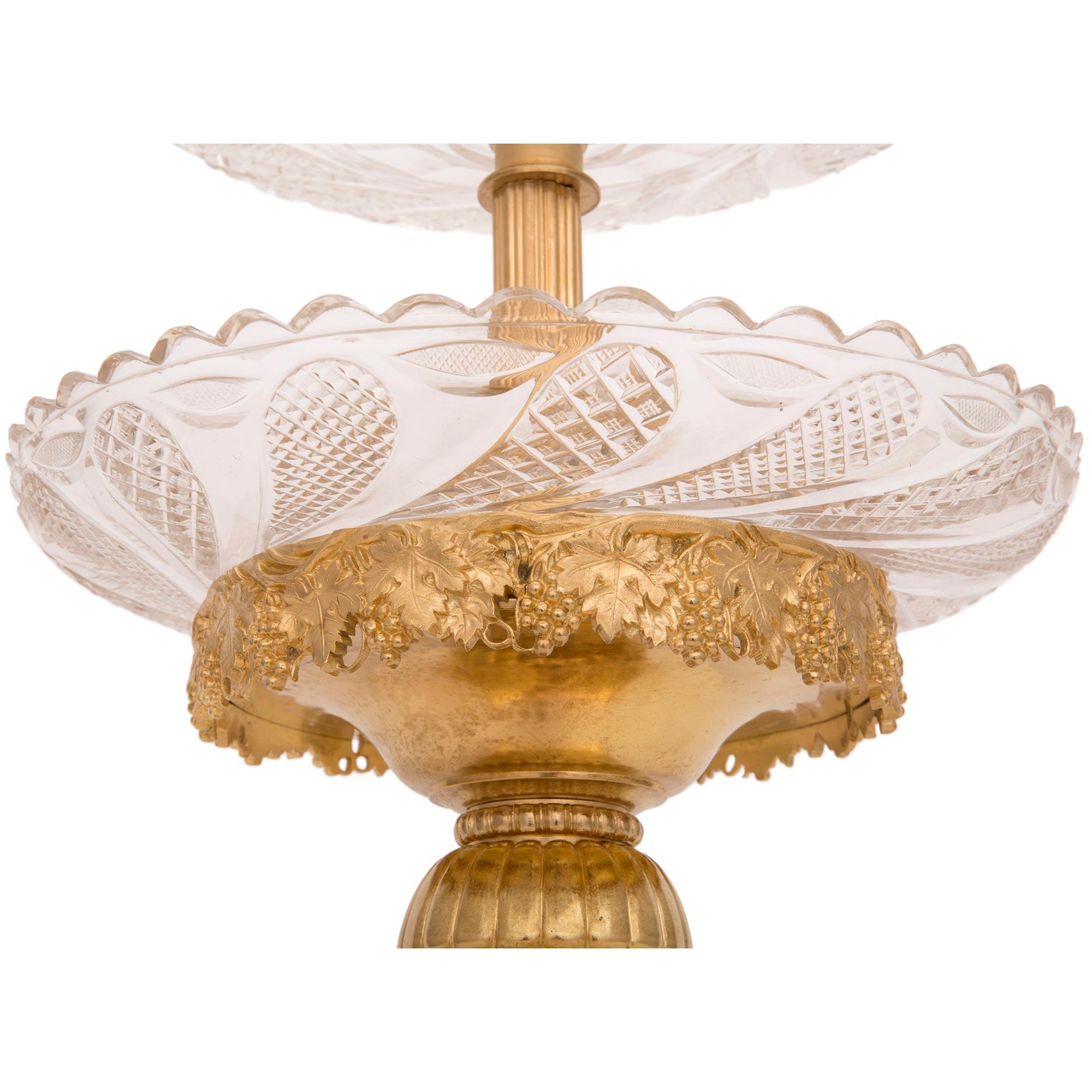 French 19th Century Louis XVI St. Ormolu and Crystal Presentoir Centerpiece For Sale 3