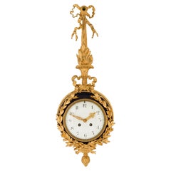 French 19th Century Louis XVI St. Ormolu and Enamel Cartel Clock