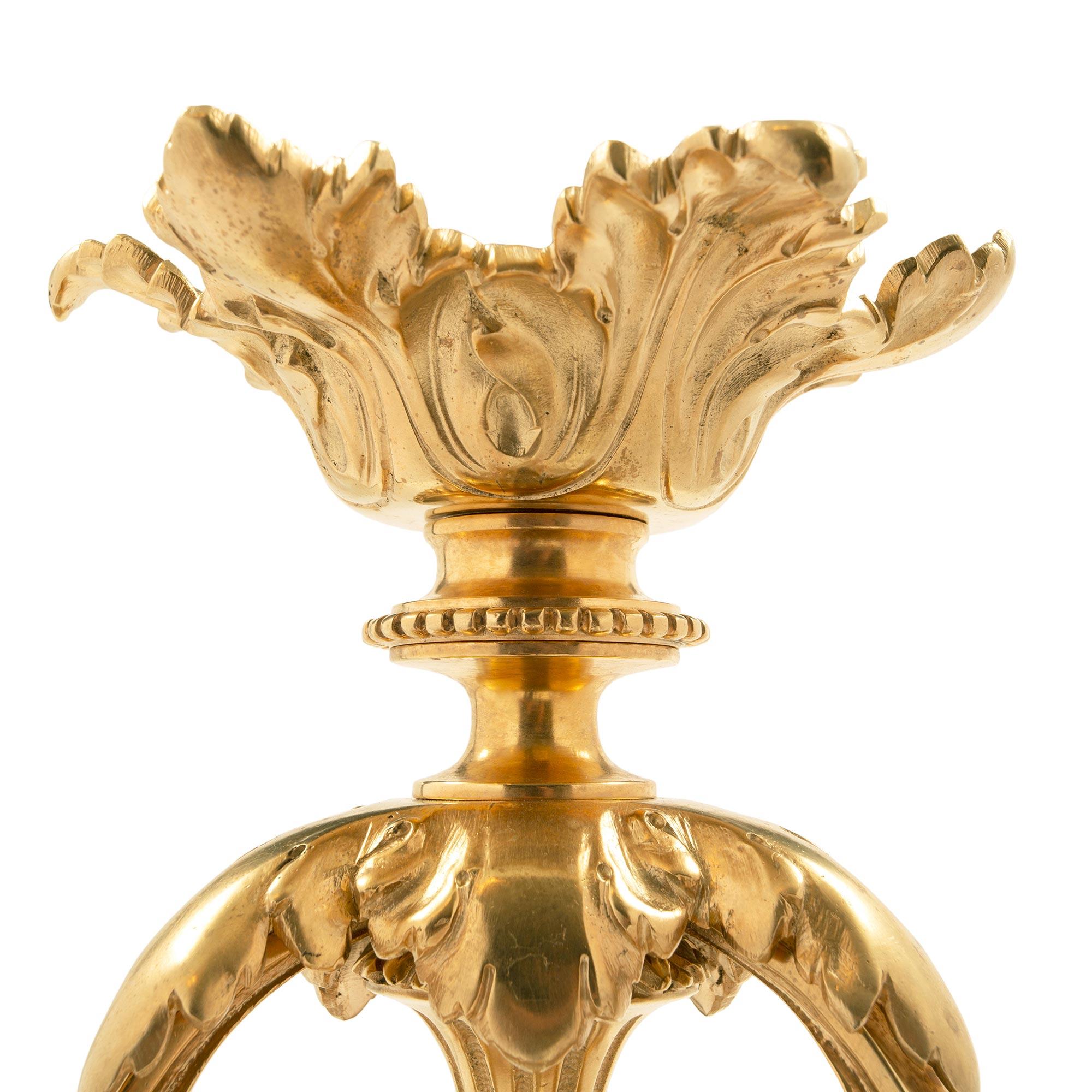 French 19th Century Louis XVI St. Ormolu And Frosted Glass Lantern In Good Condition For Sale In West Palm Beach, FL
