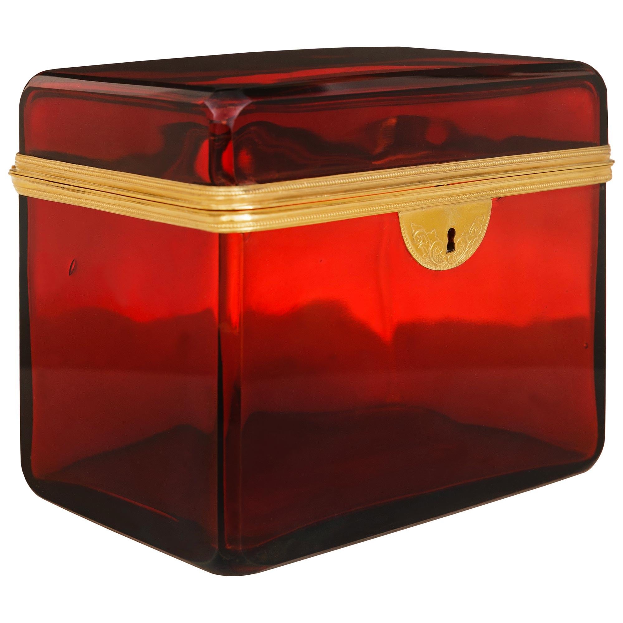 French 19th century Louis XVI st. Ormolu and Glass box In Good Condition For Sale In West Palm Beach, FL
