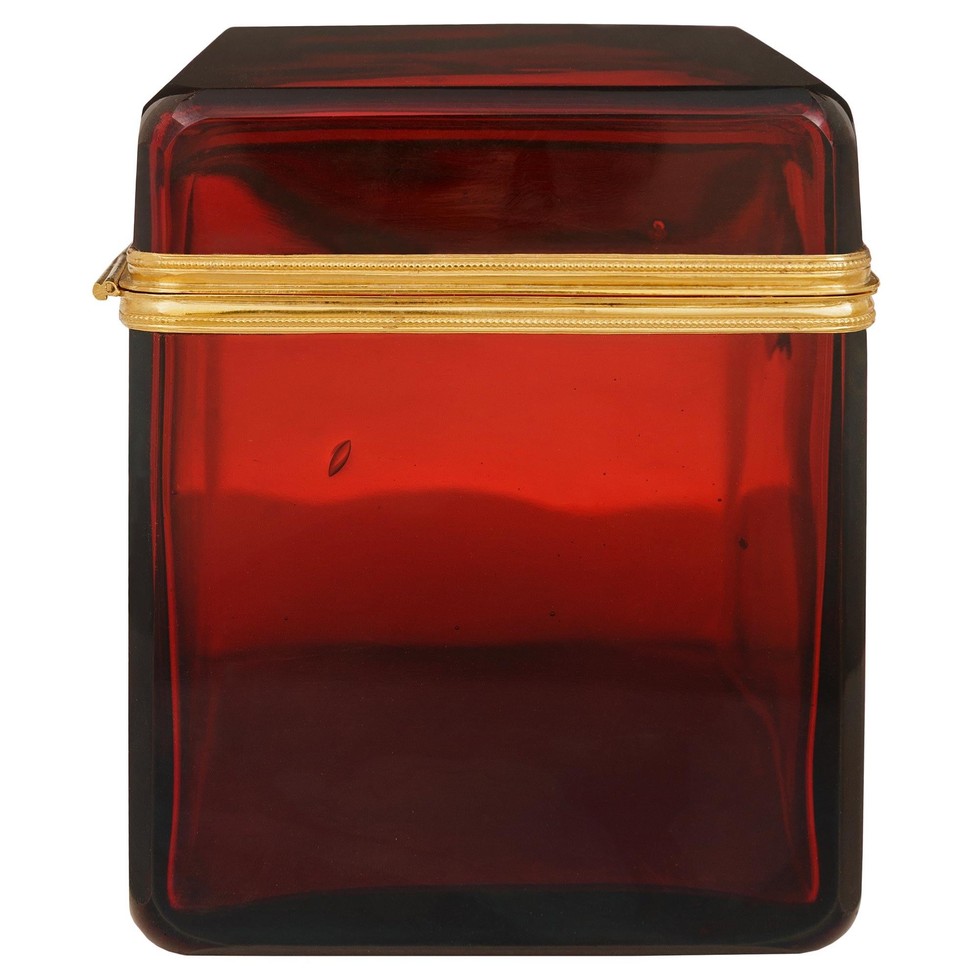 French 19th century Louis XVI st. Ormolu and Glass box For Sale 1