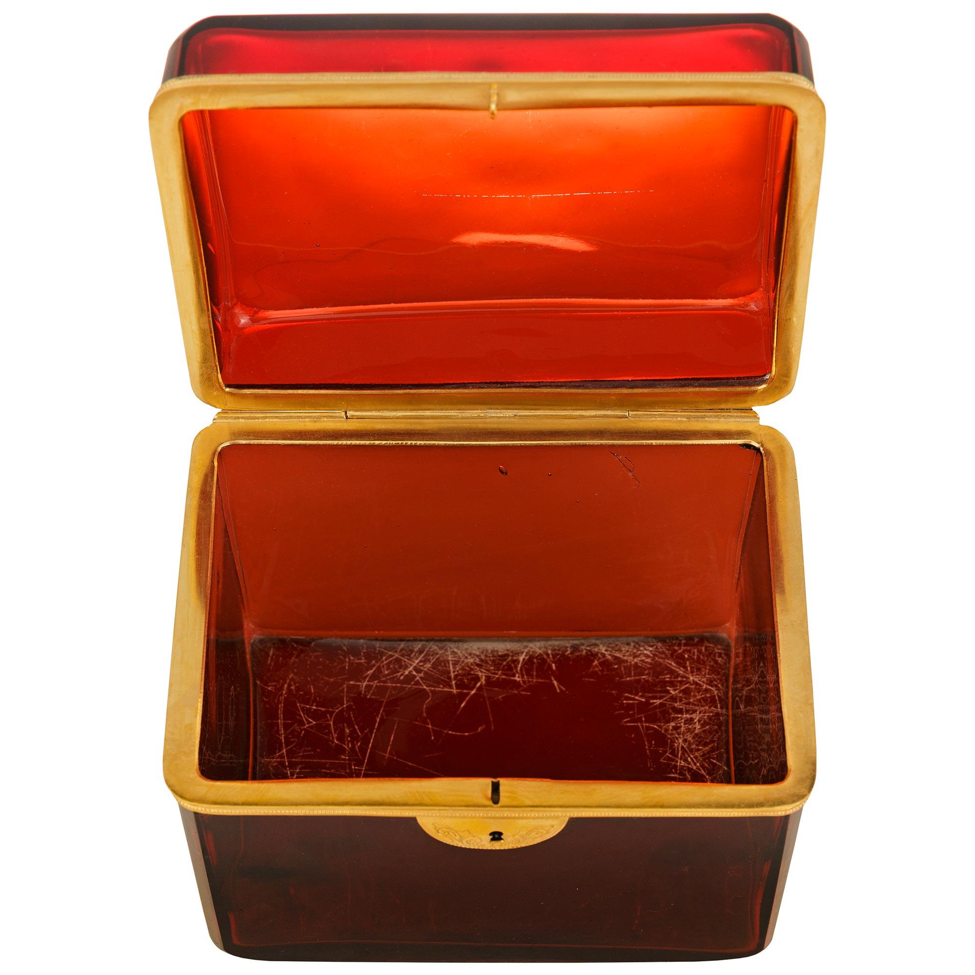French 19th century Louis XVI st. Ormolu and Glass box For Sale 4