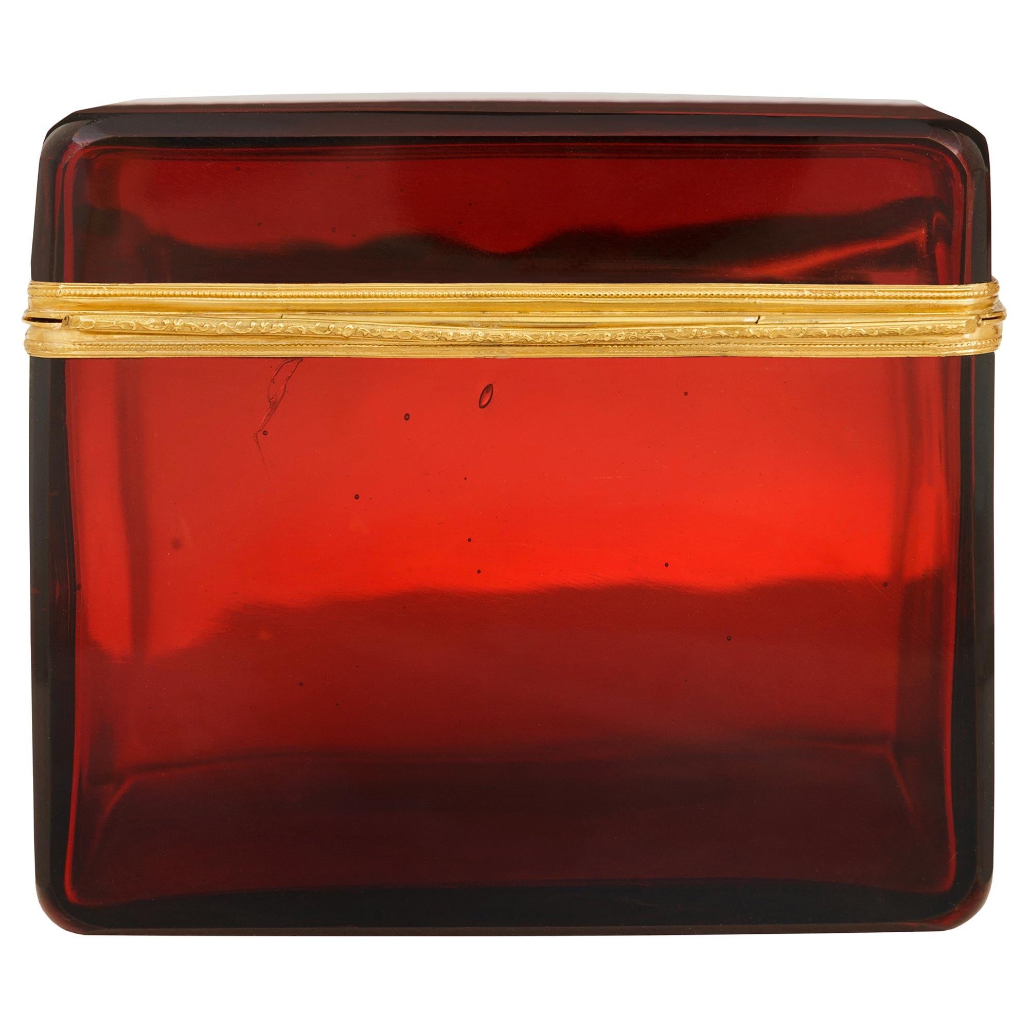 French 19th century Louis XVI st. Ormolu and Glass box For Sale 5