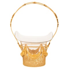 French 19th century Louis XVI st. Ormolu and Glass centerpiece basket
