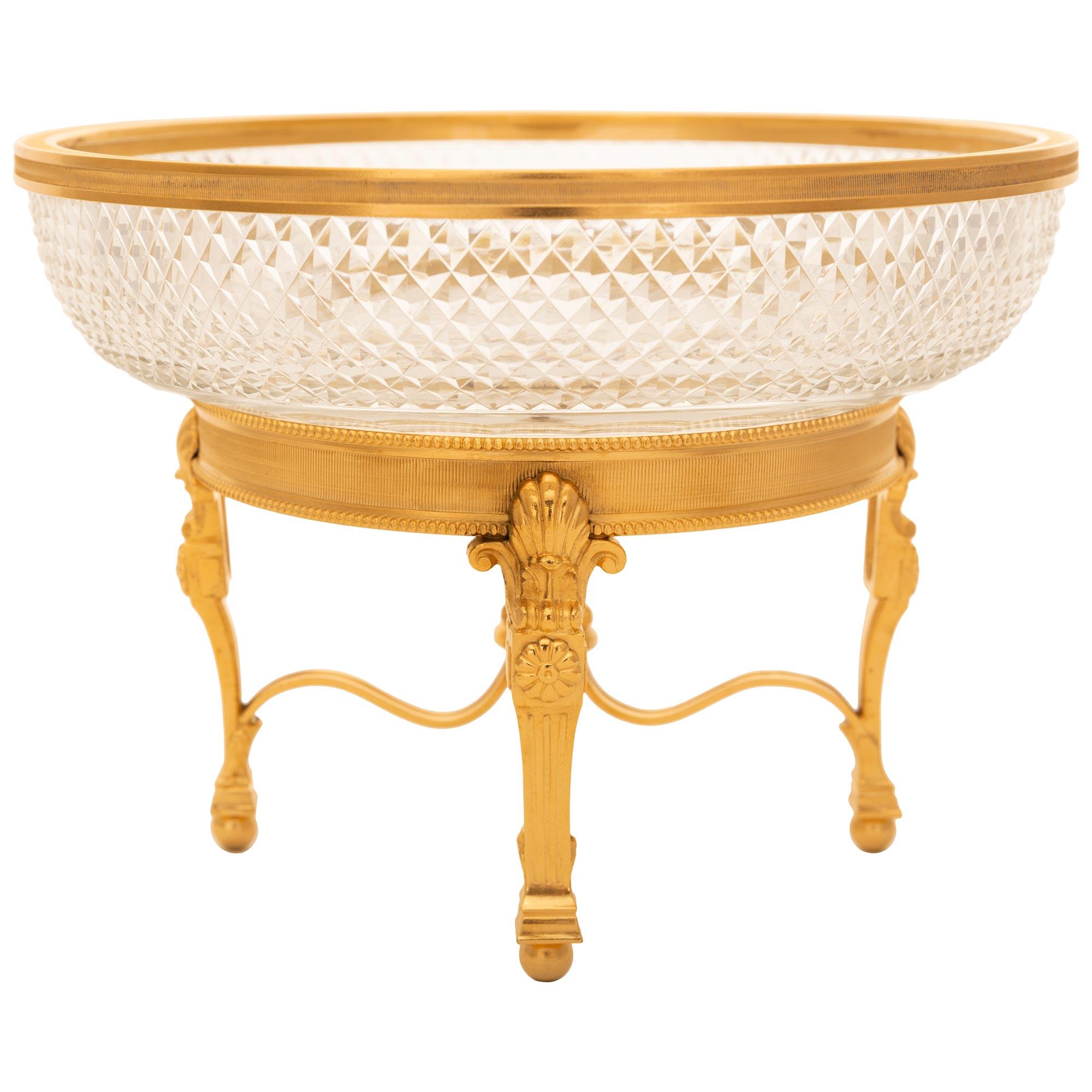 French 19th century Louis XVI st. Ormolu and Glass centerpiece In Good Condition For Sale In West Palm Beach, FL