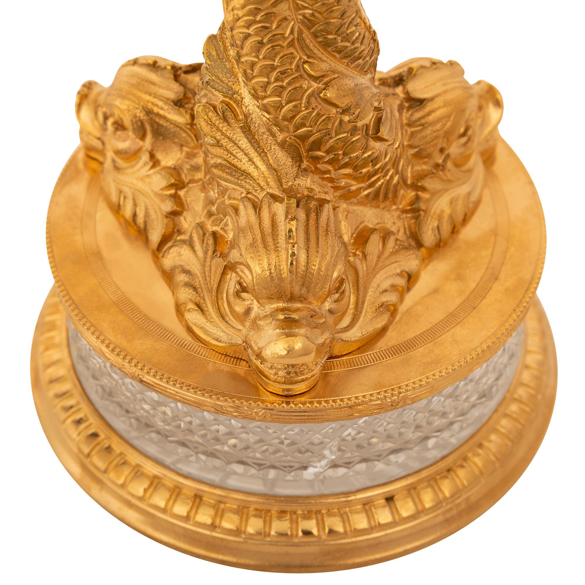 French 19th century Louis XVI st. Ormolu and Glass centerpiece For Sale 2