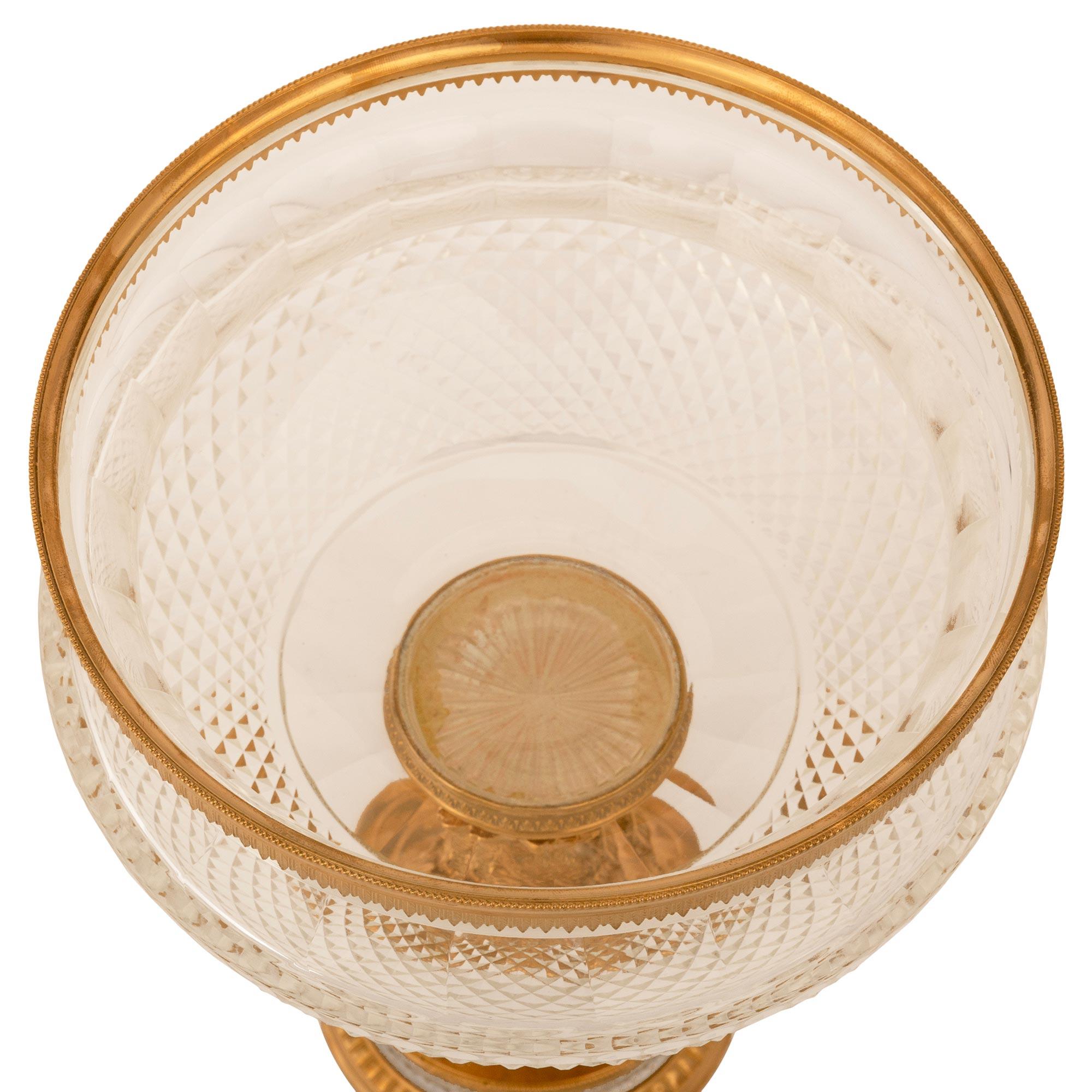 French 19th century Louis XVI st. Ormolu and Glass centerpiece For Sale 3