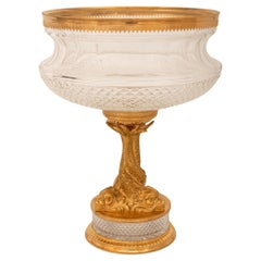 French 19th century Louis XVI st. Ormolu and Glass centerpiece