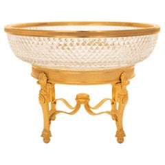 French 19th century Louis XVI st. Ormolu and Glass centerpiece
