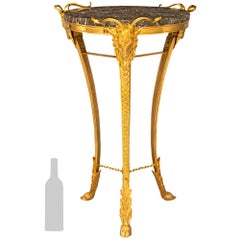 French 19th century Louis XVI st. Ormolu and Gris St. Anne marble Gueridon side