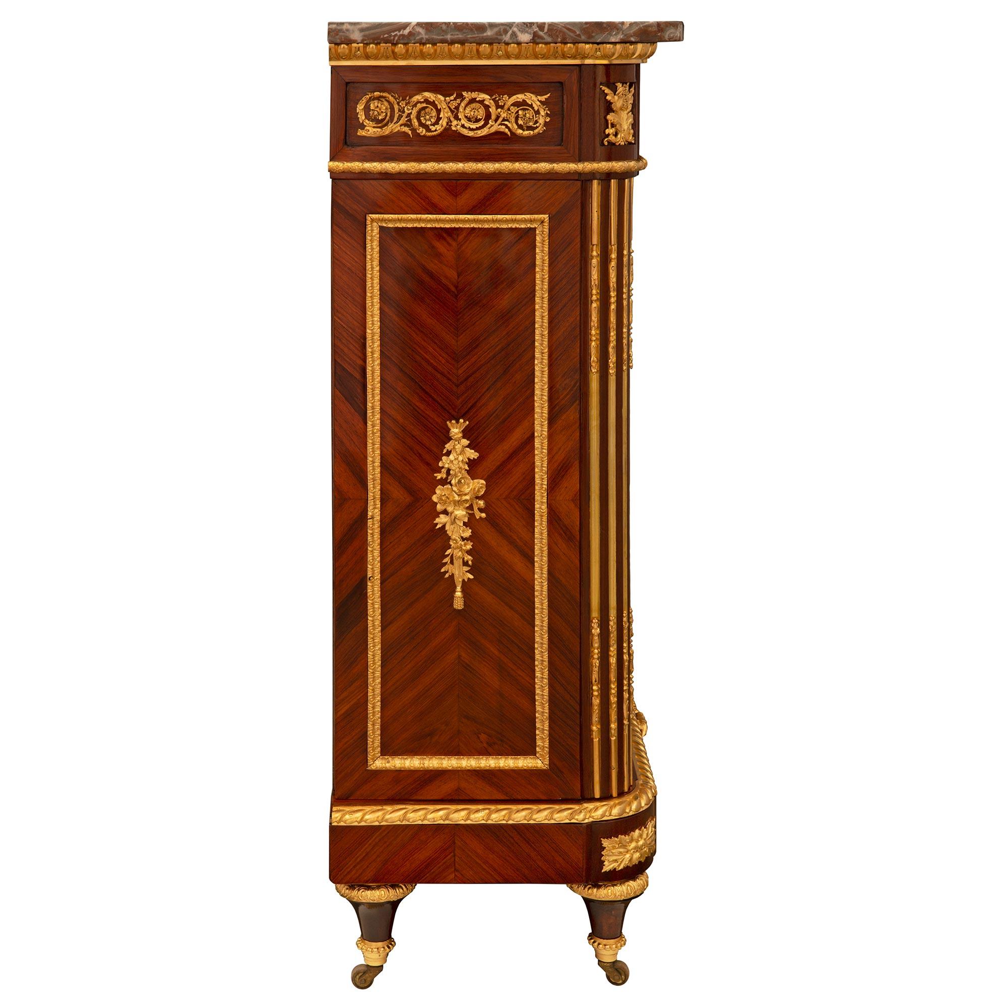 French 19th Century Louis XVI St. Ormolu And Marble Cabinet Signed Befort Jeune For Sale 2