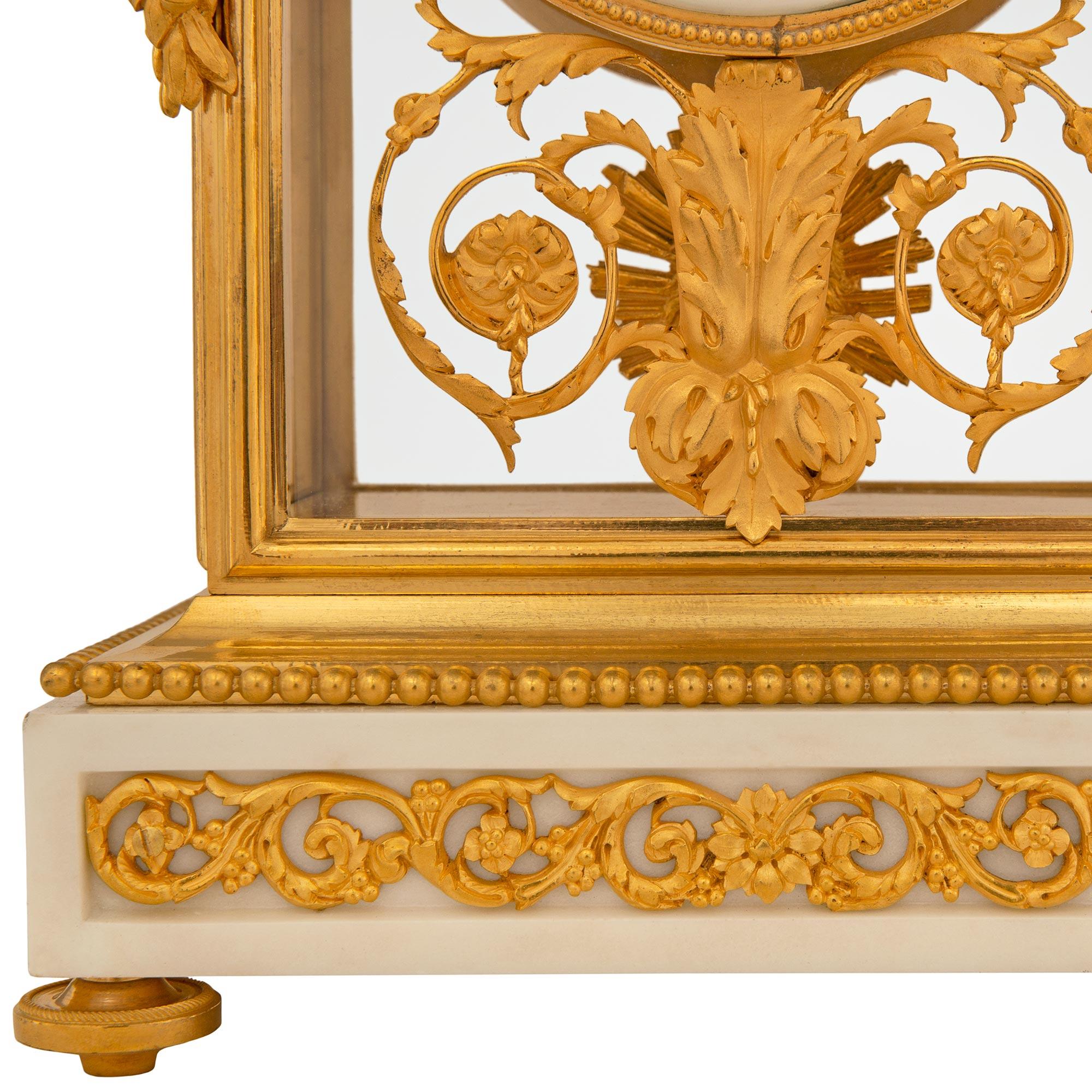 French 19th Century Louis XVI St. Ormolu And Marble Clock, Signed Marnyhac 5