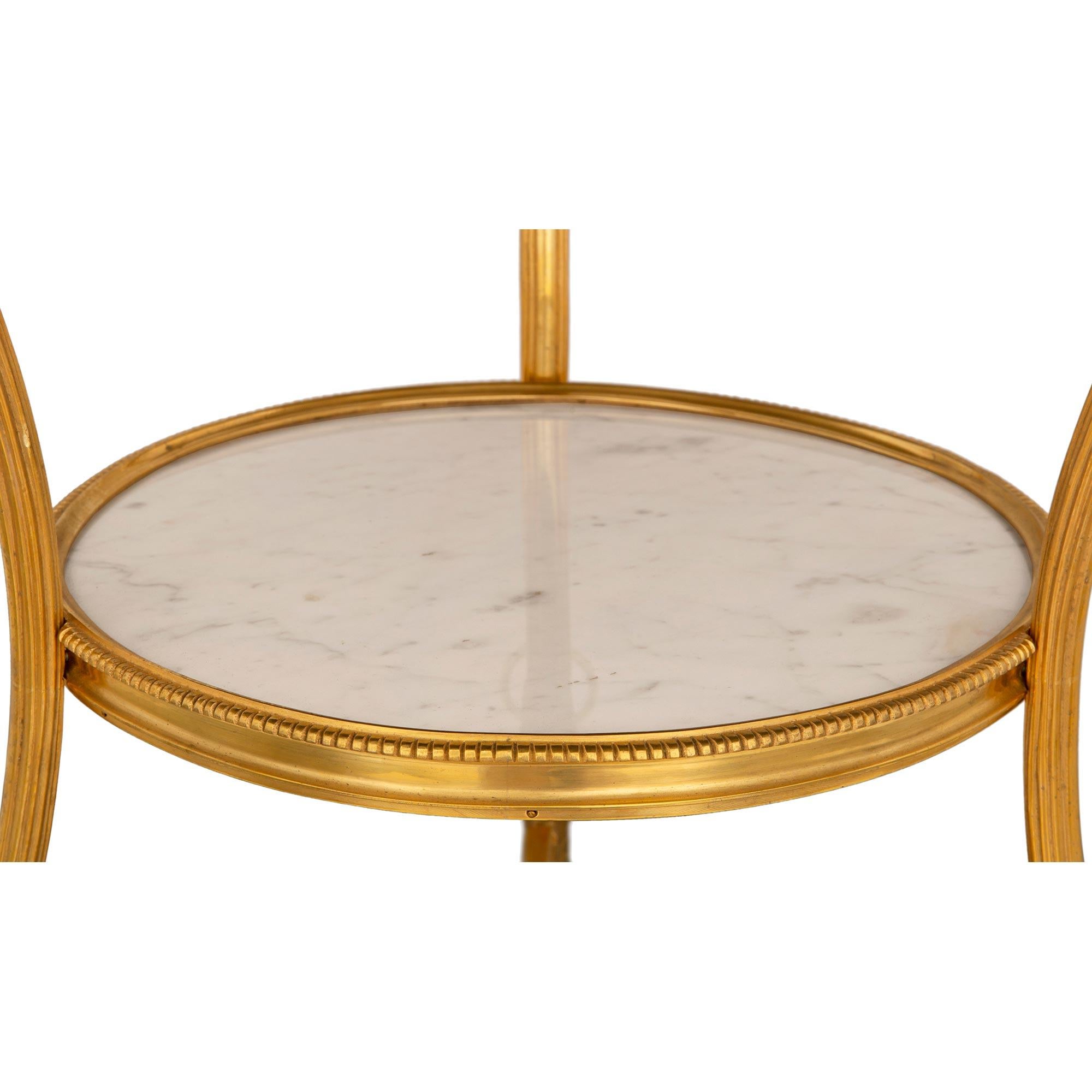 French 19th Century Louis XVI St. Ormolu And Marble Gueridon Side Tables For Sale 1