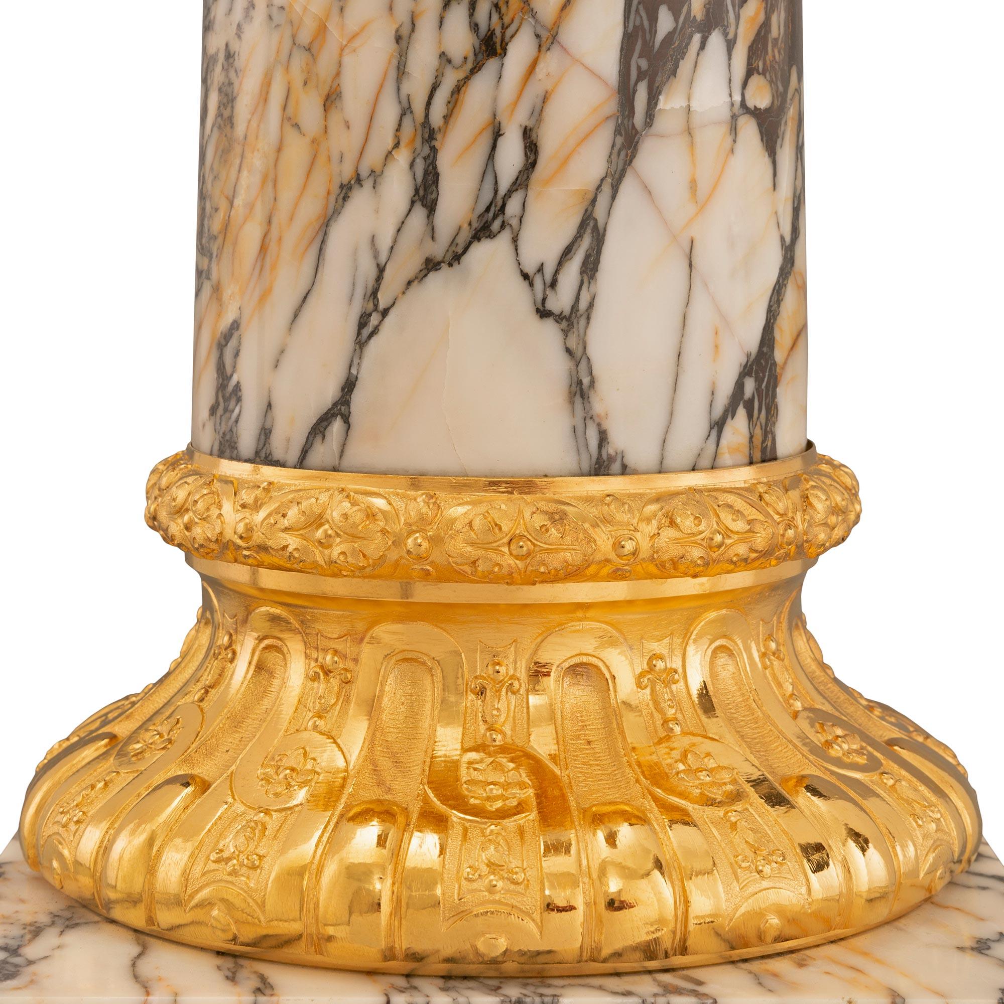 French, 19th Century Louis XVI St. Ormolu and Marble Pedestal Column 4
