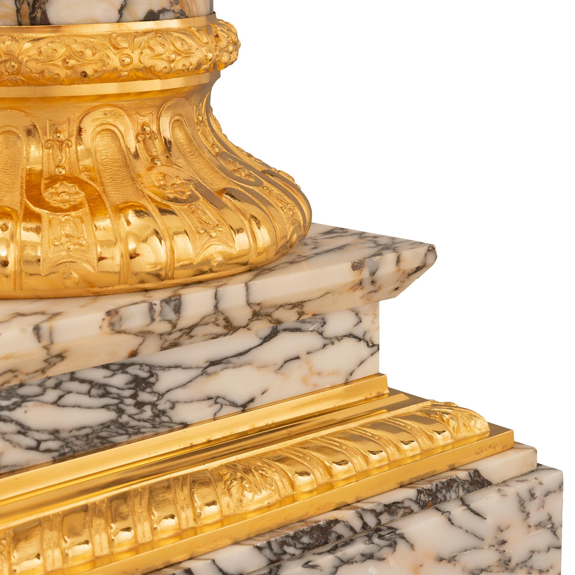 French, 19th Century Louis XVI St. Ormolu and Marble Pedestal Column 5